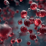 Häm-Eisen Molekülstruktur: 3D Visualisierung der Eisenatome im Porphyrin-Ring