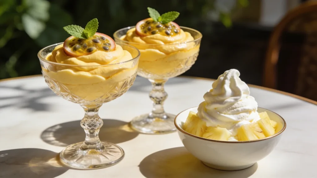 Gesunde Desserts mit Kefir: Kalorienarme Maracuja-Mousse und Ananas-Eis