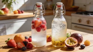 Kefir Zweitfermentation Segunda Fermentacao mit Früchten und Yakult